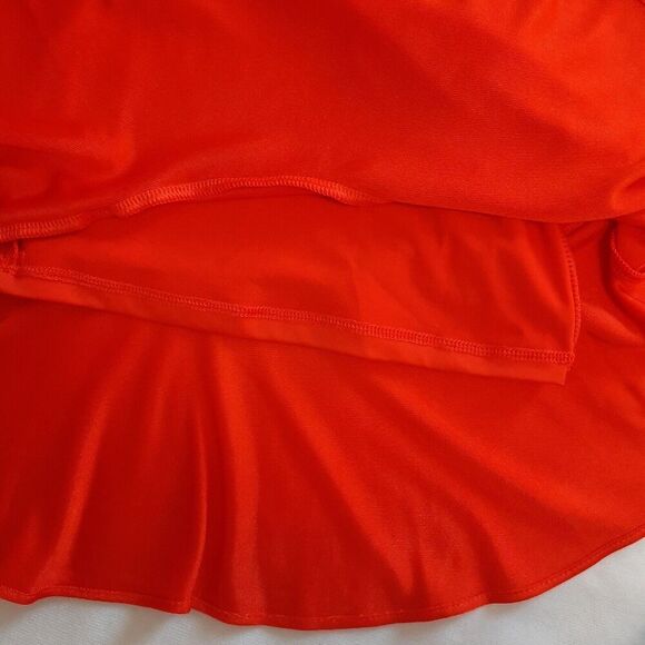 BCBG Max Azria Asymmetrical Bodycon Cutout Dress Red-Orange Shimmer Size XXS - Picture 11 of 16